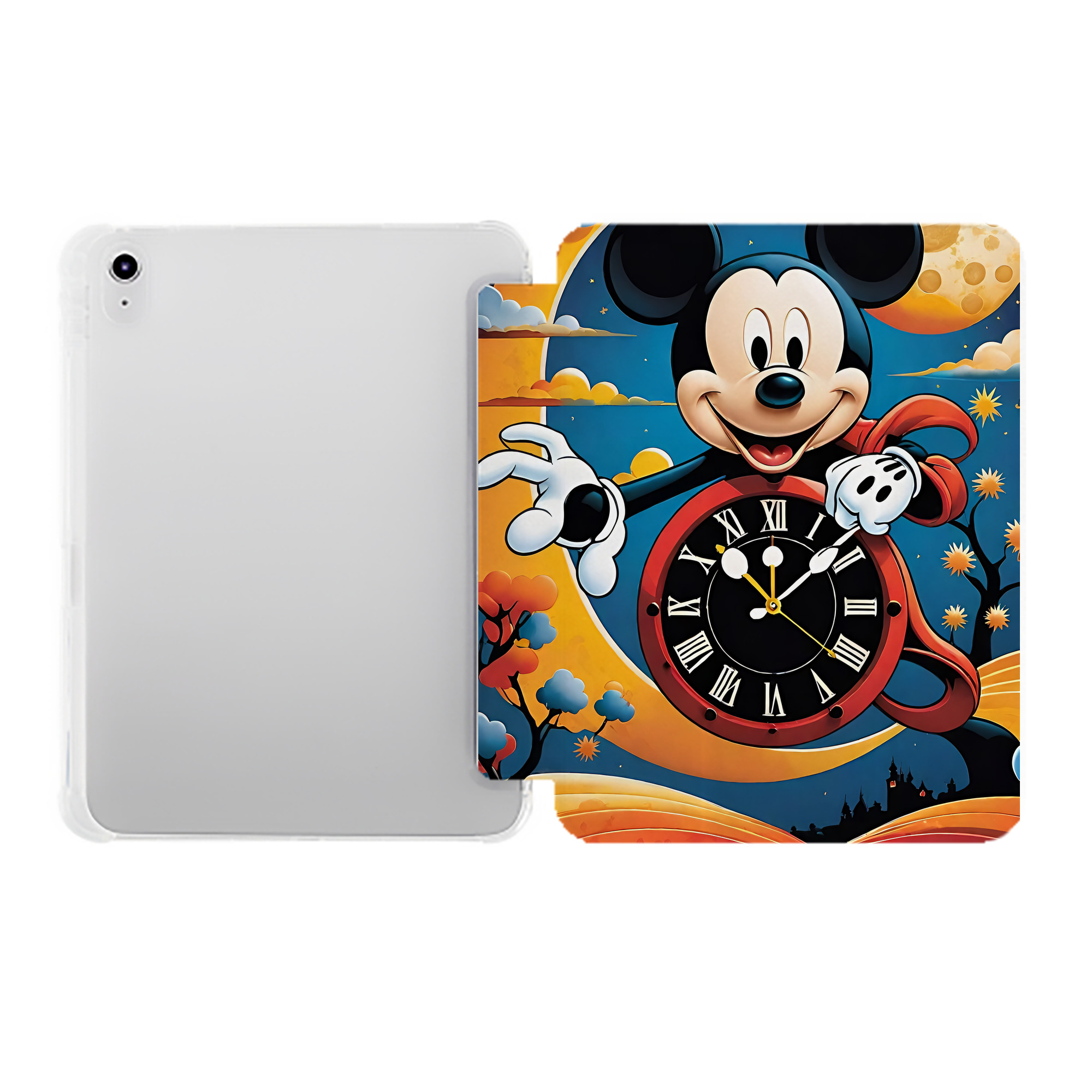 （画像用） ミッキーマウス Mickey Mouse IPad ケース ペン収納付き 三つ折りスタンド PUレザー×シリコン 対応機種9.5/10.5/10.9インチ